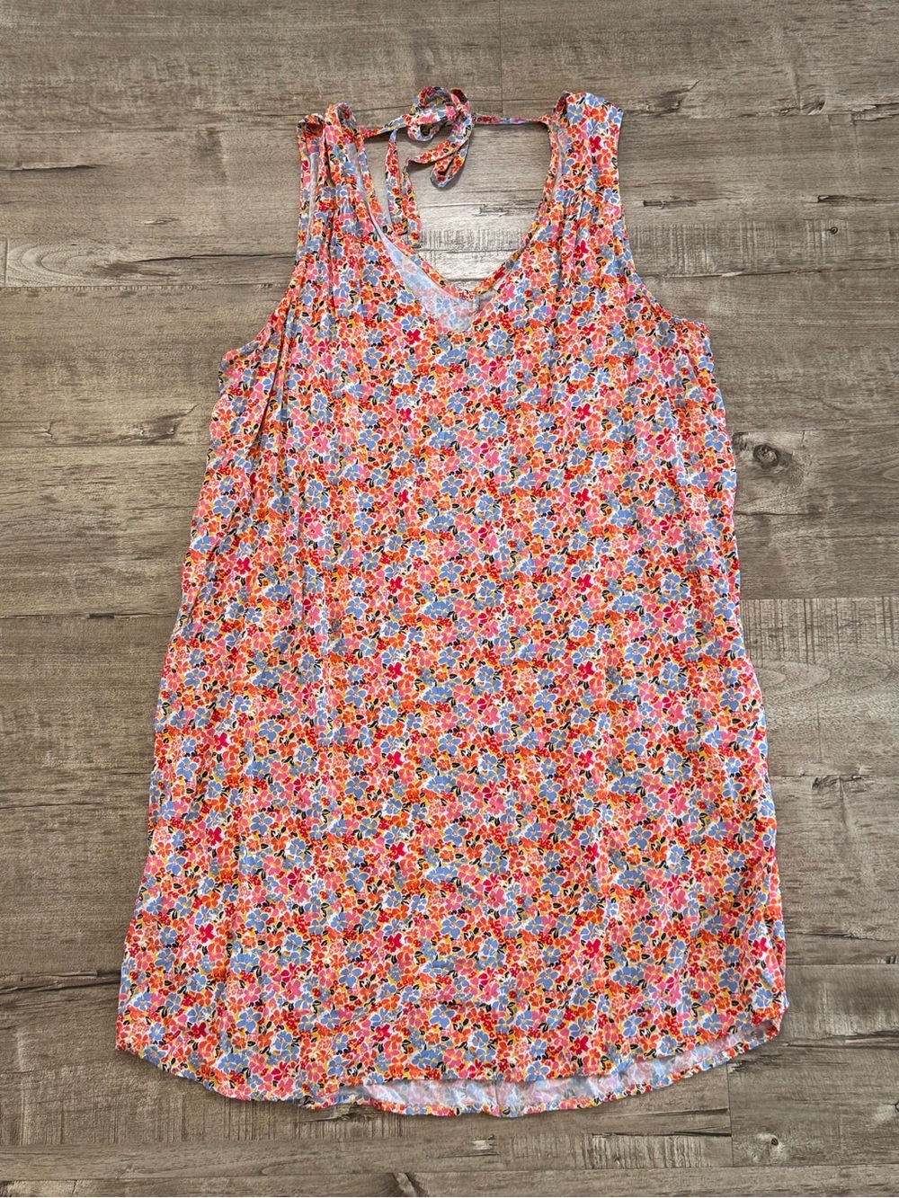GAP Sleeveless Floral Midi Dress in Pink, Blue, Orange